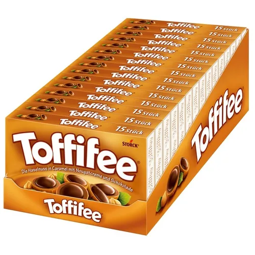 Toffifee – 15 x 125g - Sortimentpackungen für Pralinen, unwiderstehlicher Naschspaß mit Haselnuss, Karamell und Nougatcreme – perfekt zum Teilen und Genießen!