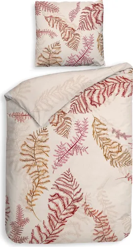 Heckett & Lane Satin Bettwäsche 135x200 Kamea Soft-Pink - 2-teilige Bettwäsche aus hochwertigem Mako-Satin mit elegantem Blattmotiv. Der Reißverschluss sorgt für einfachen Bezug. Ideal für stilvolle Schlafzimmer.
