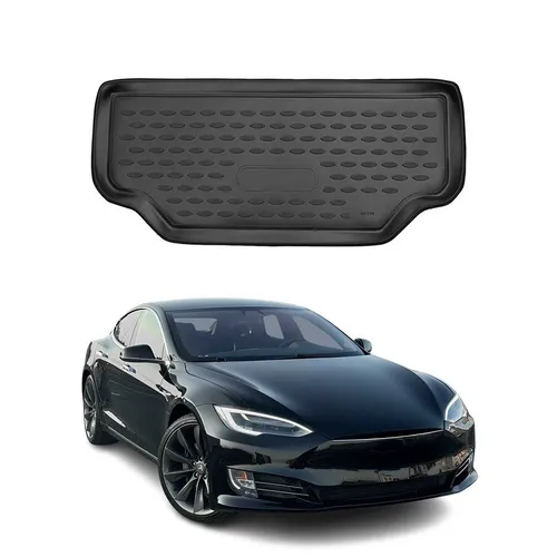 OMAC Kofferraumwanne Schwarz TPE für TESLA Model S (5YJS) - Maßgeschneiderte Kofferraumwanne für TESLA Model S (2014-2020), rutschfest und einfach zu installieren, schützt den Kofferraum optimal.