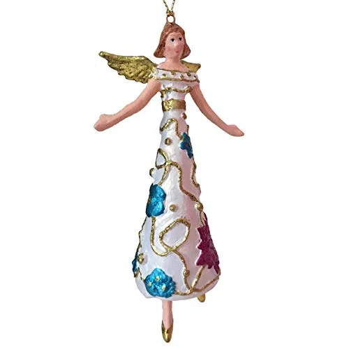Engel groß Weihnachten Baumschmuck Figur Deko Hänger Christbaumschmuck Ornament 15 cm (weiß)