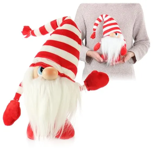 com-four® Weihnachtswichtel XXL im niedlichen Design - Zwerg mit Mütze als Winterdekoration - weihnachtliche Wichtel-Deko zum Hinstellen - Deko-Aufsteller (1 Stück - Wichtel sehr groß)