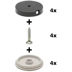 WAGNER design yourself Klick-Gleiter QuickClick® Stuhlgleiter, Kunststoffgleiter, Möbelgleiter I 4er-Set zum Anschrauben I 4x Basis + Schraube + Gleiteinsatz austauschbar