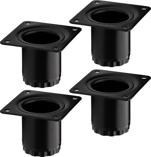 Stück Möbelfüße BRAVO Höhe 50 mm (+ 10 mm) Ø 40 mm schwarz matt höhenverstellbare Schrankbeine aus Stahl belastbar bis 50 kg pro Stützfuß SOTECH 4