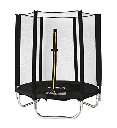 SixBros. Gartentrampolin SixJump 1,40 M Schwarz - Trampolin mit Sicherheitsnetz für sichere Sprünge, robustem Stahlrahmen und einfacher Montage - ideal für Garten und Freizeit.