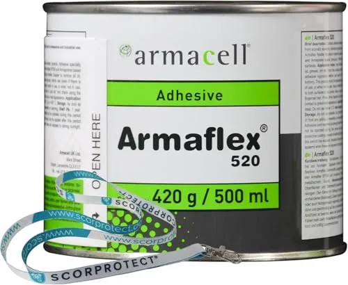 Armaflex Kleber 520 für Kautschuk-Platten und Schläuche 0,5 Liter Dose + original Scorprotect® Schlüsselband