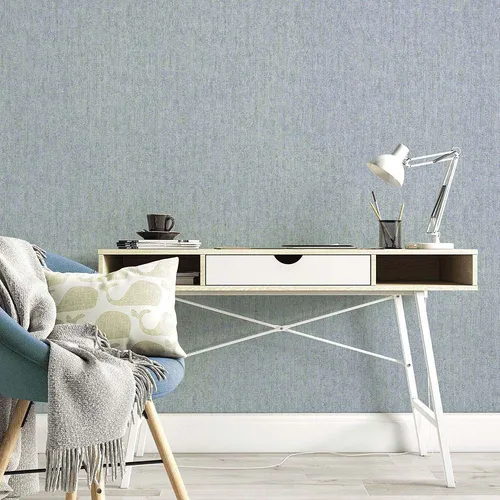 Produktbild Vliestapete Shabby Putz Optik Streifen Blau Silber Metallic 10389-18 (2,76€/1qm)