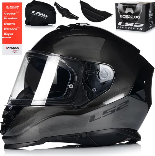 Integralhelm LS2 FF800 STORM II Jeans Poliertes Silber größe XXL
