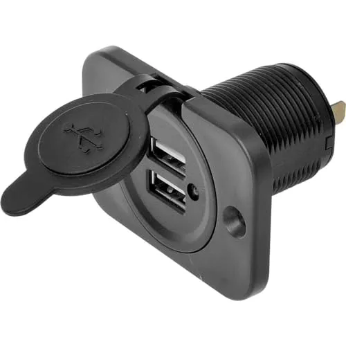 IWH 19006 | Dual USB Auto Steckdose | 12V-24V Zigarettenanzünder | Ladegerät Adapter | 5V 2,1A Auto Ladegerät | USB Power Adapte für Auto, Motorrad, Wohnmobil, LKW, SUV usw |