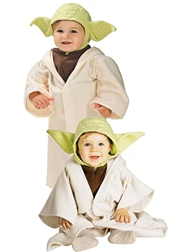 Rubie's Official Disney Star Wars Baby Yoda-Kostüm - Kostüme für Kinder: Offizielles Baby Yoda-Kostüm mit weichem Gewand und grüner Kopfbedeckung, ideal für Halloween und andere Anlässe.