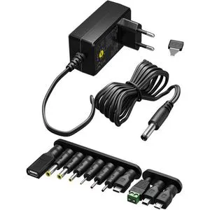 GOOBAY Universal-Netzteil 64571 - Vielseitiges Netzteil für 3...12 V mit 11 Adaptern, inkl. USB-C, ideal für viele Kleingeräte. Perfekt als Ersatznetzteil, schützt vor Kurzschluss und Überlastung.
