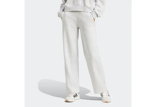 adidas Damen Essentials SMALL Logo Feel Cozy Open Hem Pants - Trainingshosen mit mittelhohem Bund und elastischem Kordelzug, aus 70 % recycelter Baumwolle für besonderen Komfort und Nachhaltigkeit.
