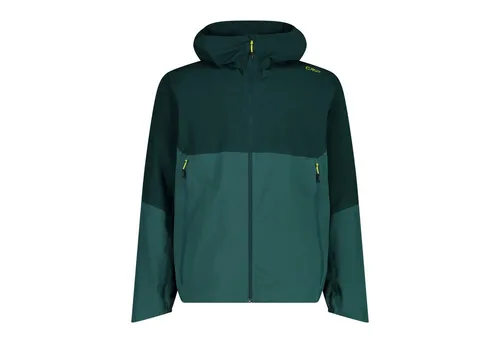 CMP MAN Jacket FIX Hood lichen (E857) 58 - Funktionsjacke für Herren, ideal für Skitouren. Mit 10.000 mm Wassersäule, atmungsaktiver Clima-Protect-Membran und vollständig verklebten Nähten schützt sie zuverlässig vor Wind und Wetter.