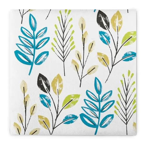 Mank Airlaid-Servietten 40x40 cm, Premium Einweg-Serviette, textilähnlich und saugstark, perfekt für herbstliche Events & Partys, 50 Stück, Cedrik (Blau-Anthrazit)