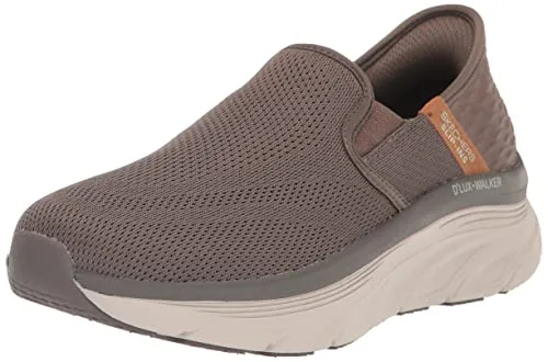 Skechers Herren D'lux Walker Sneaker - Braun, Größe 42 EU - Herren-Sneaker aus glattem Action-Leder und atmungsaktivem Mesh, ideal für Komfort und Stabilität beim Gehen.