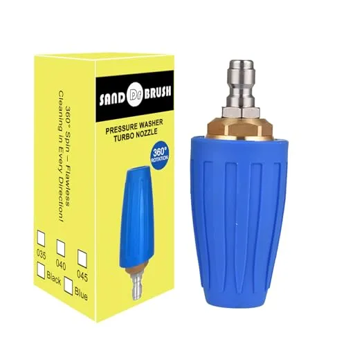 Drehbare Turbo Düse Universal für Wasser Hochdruckreiniger, Max 4000 PSI, 276 bar, 1/4 Quick Connect Rotating Turbo Hochdruckreiniger Pistole Düse Zubehör (Blue-blau)
