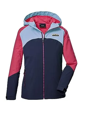 killtec Mädchen Funktionsjacke KOS 335 GRLS JCKT - Funktionsjacke für Mädchen, 100% wasserdicht mit 10.000 mm Wassersäule, verstellbare Kapuze und Ärmelbündchen, ideal für Outdoor-Abenteuer.