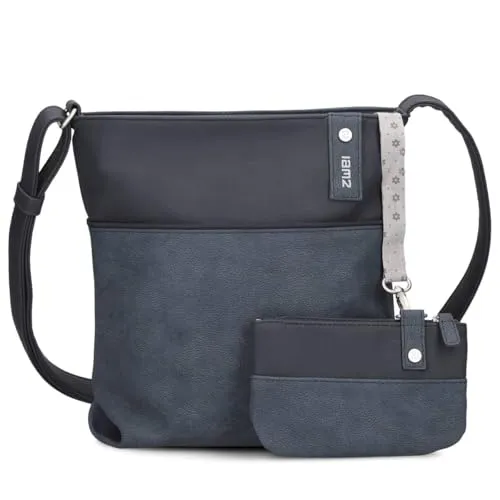 JANA J10 Crossbody Bag - Bicolor Damen Umhängetasche mit Kosmetikbeutel - Umhängetasche aus hochwertigem Kunstleder im Bicolor Design, wasserabweisend und pflegeleicht. Mit 5 Litern Volumen und praktischem Innentäschchen für flexible Nutzung.