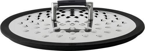 Rösle Spritzschutz SILENCE PRO Ø 24, 28 cm - Zubehör für Töpfe & Pfannen, optimaler Dampfauslass für knusprige Bratergebnisse und sauberen Herd – spülmaschinengeeignet und hitzebeständig bis 220 °C.