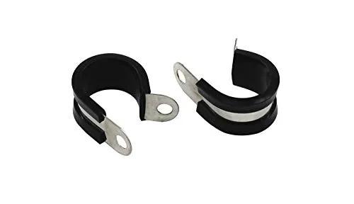 Edelstahl R-Type Kabel Gummi gepolsterte isolierte Klemme Schlauchschelle Rohrschelle Drahtschnur Leitungsclip Durchmesser 13 mm 20 Stück 304