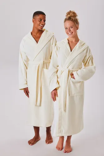 OTTO home Unisex-Bademantel Regona, Hotelbademantel, Morgenmantel, Standardlänge & Überlänge, Langform, Veloursfrottier, Kapuze, Gürtel, Damen & Herren, mit Taschen, flauschig, weich, Velours, Sauna & Spa