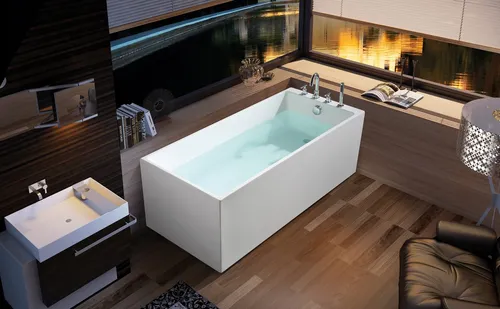 Luxus Badewanne 140x70 cm - Freistehende Acryl Wanne - Zeitgenössische Badewanne aus hochwertigem Acryl, freistehend und ideal für ein stilvolles Badezimmer. Genießen Sie entspannende Momente mit einer Kapazität für 1 Person.