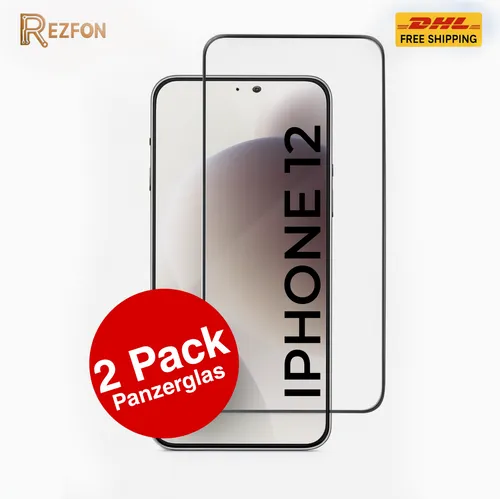 2x Schutzfolie Displayschutz Glas für iPhone 12 - Full Screen Cover 9H