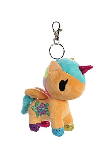 Tokidoki 60802 Plüsch Schlüsselanhänger Kaili Unicorno - 11 cm, niedlicher brauner Begleiter für Damen, ideal für Taschen oder Schlüssel