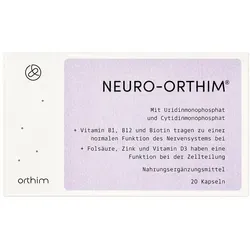 Neuro-orthim Kapseln - Nahrungsergänzungsmittel zur Unterstützung der Nervenfunktion mit essenziellen Nährstoffen wie Uridin, Cytidin und Vitaminen B1, B12, D3. Ideal für die Erhaltung gesunder Nerven.