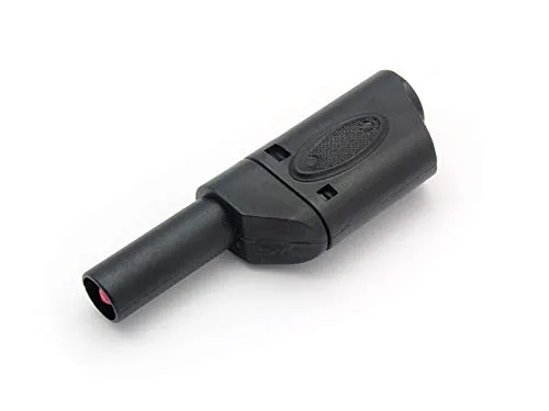 Sicherheits-Bananenstecker, stapelbar, 4mm, 10 Stück, Farbe schwarz