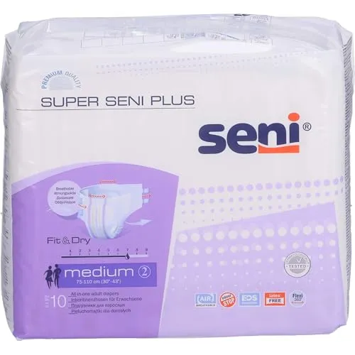 SUPER SENI Gr.2 medium plus Windeln Nacht f.Erw. 10 St