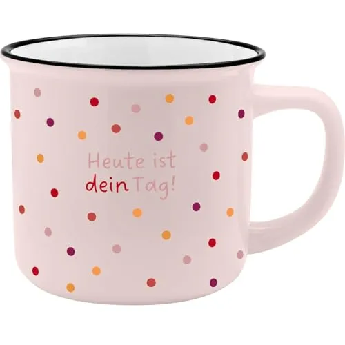 GRUSS & CO XL-Becher Motiv Dein Tag | Lieblingsbecher aus Porzellan, Tasse mit Spruch, 55 cl, mit Geschenkbanderole | Geschenk für Freunde, Kollegin | 74182
