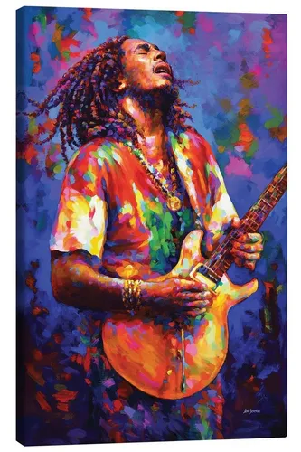 Posterlounge Wandbild Bob Marley, Farbenfroh, Leon Devenice, erhältlich als Poster, Leinwandbild, Wandsticker oder Acrylglasbild