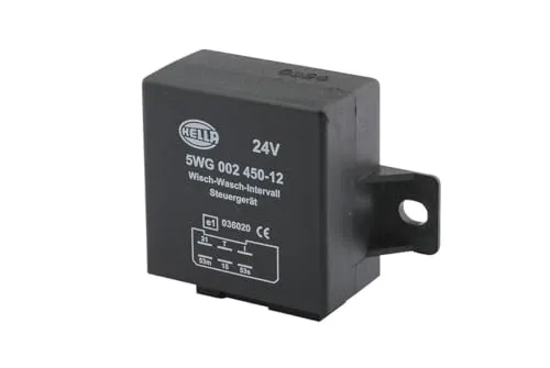 Relais HELLA 5WG 002 450-121 - Elektrik & Zündung, robustes Wisch-Wasch-Intervall-Relais mit Halter für zuverlässige Leistung bei Temperaturen von -30°C bis 70°C.