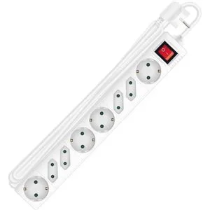 Böttcher-AG Steckdosenleiste mit 1,5m Kabel, 8-fach in weiß, mit Schalter