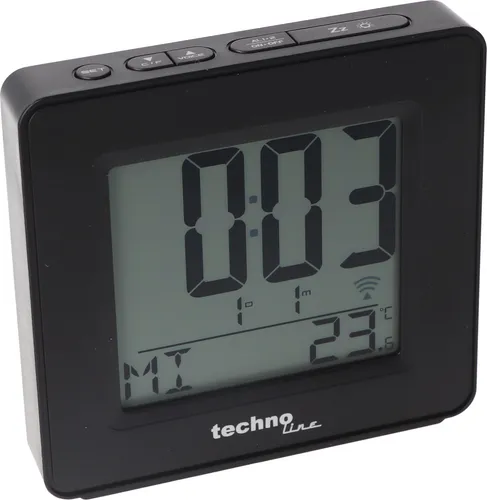 Technoline Sprechender Funkwecker WT 330 - Wecker mit Ansage von Uhrzeit und Temperatur, Nachtlichtfunktion und 3 Weckton-Optionen – ideal für modernes Schlafzimmerdesign.