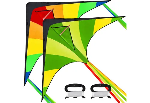 JOYIN Flug-Drache JOYIN 2 Packs Großer Delta Drachen Grün und Regenbogen, (2-tlg)