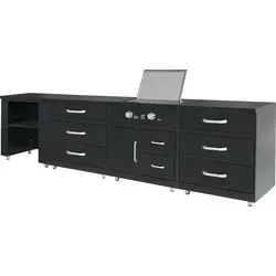 4-Elemente-Außenküche mit schwarzem Gasherd