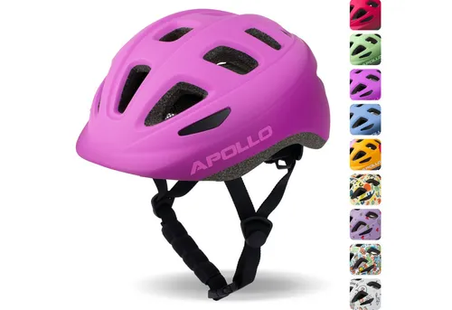 Apollo Kinderhelm Fahrradhelm - Verstellbarer Multisport-Helm in Pink Fade - Fahrradhelme für Kinder ab 3 Jahren, mit 17 Belüftungsöffnungen und robustem EPS-Schaum für optimalen Schutz und Komfort.