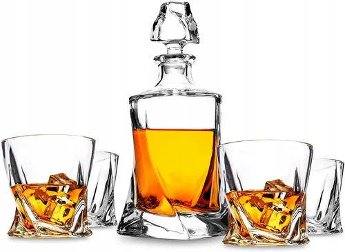 BOHEMIA QUADRO WHISKY SET KARAFFE UND GLÄSER