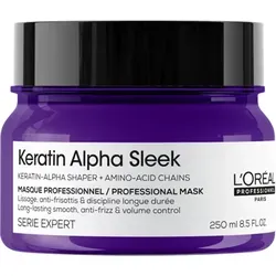 L'Oréal Professionnel Keratin Alpha Sleek Maske 250ml - Intensive Haarkosmetik für frizzanfälliges Haar. Die reichhaltige Maske spendet Feuchtigkeit, nährt und sorgt für geschmeidiges, glänzendes Haar mit kontrolliertem Volumen.
