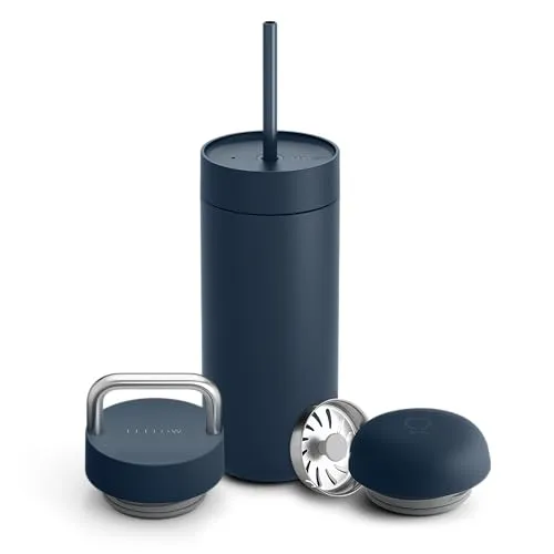 Fellow Carter Bundle (16oz Move, Carry, Cold lid w/Straw), Stone Blue