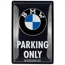 Nostalgic-Art Metallschild Blechschild 20 x 30cm - BMW – Parking Only Classic Blue