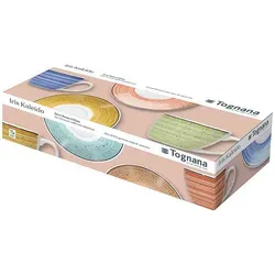 Tognana 6er-Set: Kaffeetassen ''Kaleido'' - Bunte Designs für jeden Anlass - Thermobehälter: 6 Kaffeetassen aus hochwertigem Bone China in verschiedenen Designs, perfekt zum Servieren und ideal für besondere Momente.