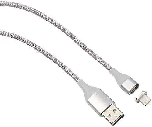 Callstel Lightning Kabel: USB-Lade- & Datenkabel mit magnetischem Lightning-Stecker, 1 m, Silber (Lightning Adapter, iPad Adapter, Handy Aufladekabel)