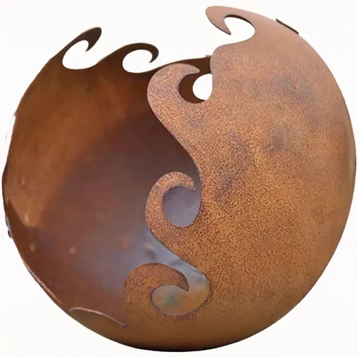 Gartendeko Kugel zum Bepflanzen Metall mit Edelrost Gartenkugel Schale 30cm