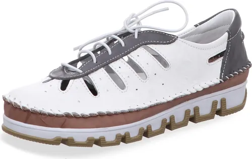 Gemini Damen Sneaker Leder Cutouts 382345, Größe: 41 EU, Weiß - Schnürer aus Leder mit sportlicher Laufsohle und trendigen Cutouts, ideal für Komfort und Style bei Stadtbummeln oder Spaziergängen.