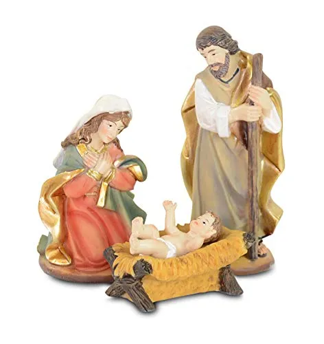 Riffelmacher & Weinberger Krippenfiguren | Heilige Familie 5-11 cm - Weihnachten Sammelfiguren, handgefertigte Krippenfiguren aus hochwertigem Material für eine festliche Dekoration und besinnliche Stimmung.