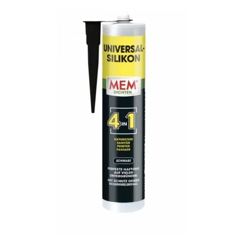 Produktbild MEM Universal Silikon 4in1 SCHWARZ 300ml Dichtstoff Universal Dichtmasse Fugen