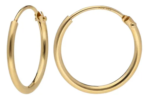 trendor Paar Creolen Gold 585 - 14K Elegante Ohrringe - Hochwertige Creolen aus 14-Karat Gelbgold 585, ideal für jeden Anlass. Mit Klappbügel und inklusive Mikrofaser-Pflegetuch für optimale Pflege.