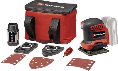Einhell Power X-Change TE-OS 18/113 Akku-Deltaschleifer - Akku-Deltaschleifer der Power X-Change Familie, leistungsstark mit 11.000 min-1 Leerlauf-Drehzahl und inklusive 2 Schleifplatten sowie Staubfangbox – ideal für präzise Schleifarbeiten.
